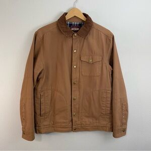 Alesbury Brown Chore Barn Coat Blue Plaid Full Zip Mens Size Medium